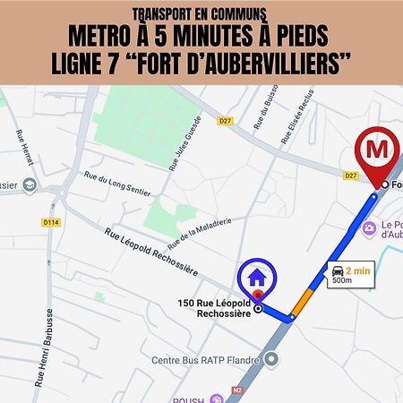 Апартаменти Le Michigan - 10Mn From Paris - Metro Ligne 7 Обервільє Екстер'єр фото